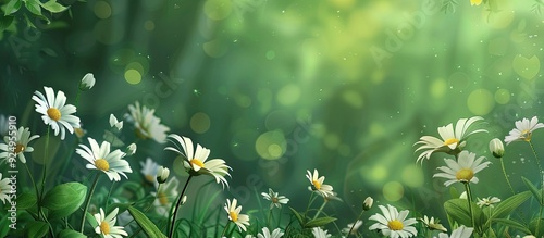 Blooming daisies on the gre...