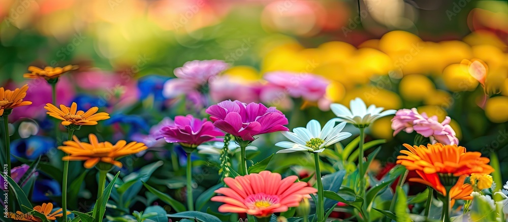 Background featuring flowers in a garden. with copy space image. Place for adding text or design Background featuring flowers in a garden. with copy space image. Place for adding text or design
