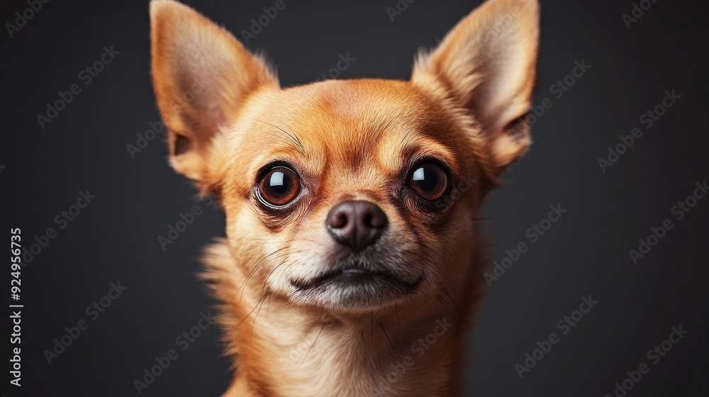 Adorable Chihuahua Puppy with Big Eyes - A cute chihuahua puppy looks directly at the camera with big brown eyes. This image captures the innocence and charm of this popular breed. It's perfect for pe Adorable Chihuahua Puppy with Big Eyes - A cute chihuahua puppy looks directly at the camera with big brown eyes. This image captures the innocence and charm of this popular breed. It's perfect for pe