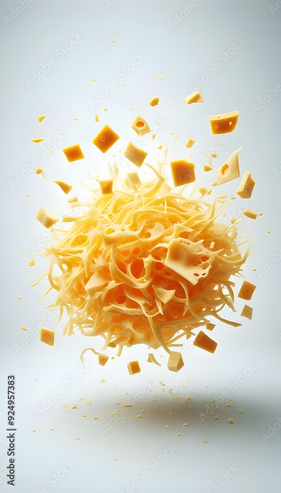 Obraz premium Grated cheese mid air