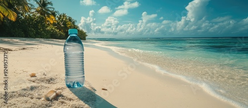 A washed water bottle on a ...
