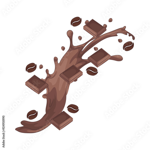 Illustration of chocolate splash 