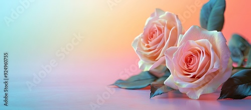 Lovely roses on a colorful ...
