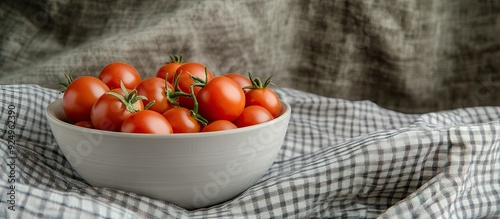 Grey bowl with fresh organi...