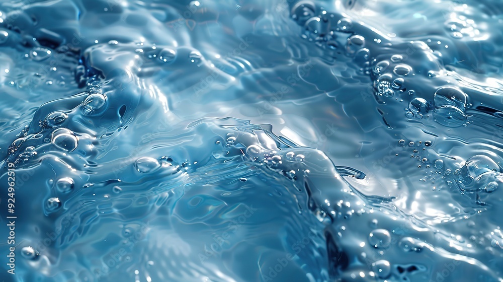 Serene Ocean Scene: Light Blue Ripples of Seawater Gently Lapping Shoreline, Tranquil Beach View Serene Ocean Scene: Light Blue Ripples of Seawater Gently Lapping Shoreline, Tranquil Beach View
