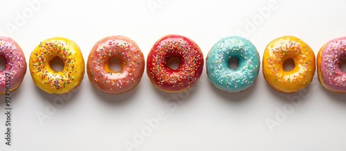 Colorful doughnuts topped w...