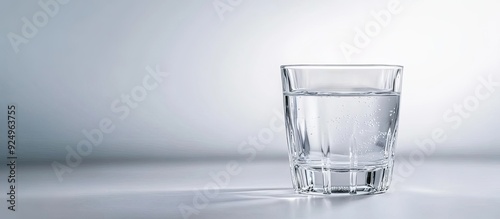 A glass of water with a whi...