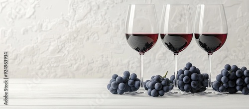 Three glasses of red wine a...
