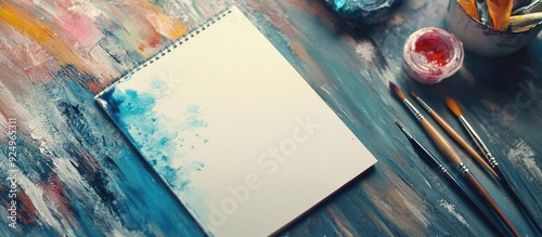 Notepad featuring watercolo...