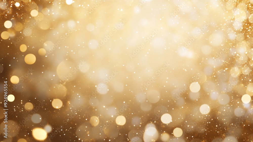 Golden bokeh lights sparkle and blur for festive Christmas design Golden bokeh lights sparkle and blur for festive Christmas design