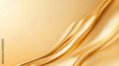 Golden silk wave backdrop with smooth satin texture, elegant golden color design