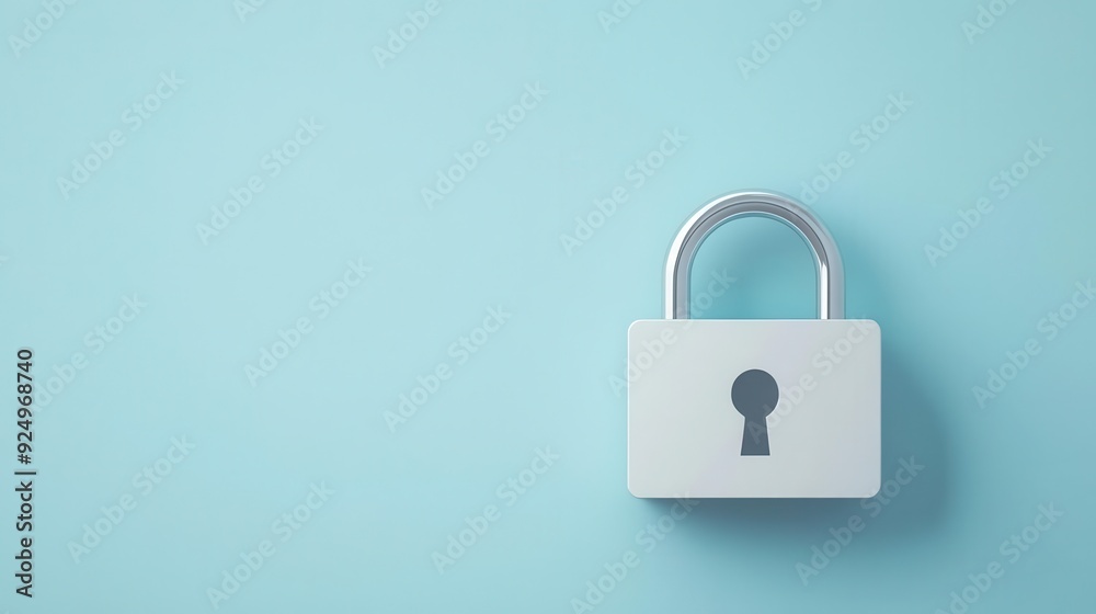 A minimalist white padlock against a soft blue background, symbolizing security and protection in digital or physical spaces. A minimalist white padlock against a soft blue background, symbolizing security and protection in digital or physical spaces.