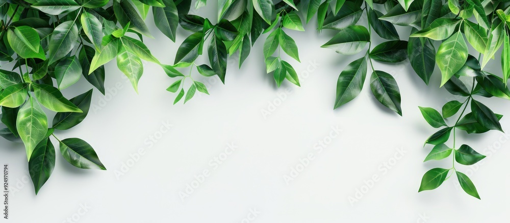 A photo of genuine leaves on a blank white backdrop with copy space image A photo of genuine leaves on a blank white backdrop with copy space image