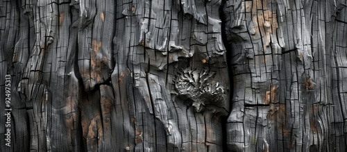 A close up showcasing the texture of aged and weathered wood in a copy space image