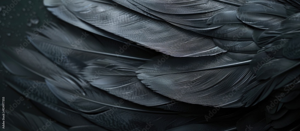 Details of a dark grey feather color with space for inserting images. Copy space image. Place for adding text and design Details of a dark grey feather color with space for inserting images. Copy space image. Place for adding text and design