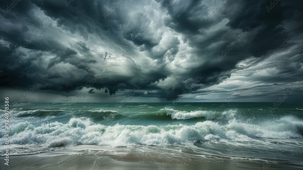 Dramatic Storm Clouds Over the Ocean Dramatic Storm Clouds Over the Ocean