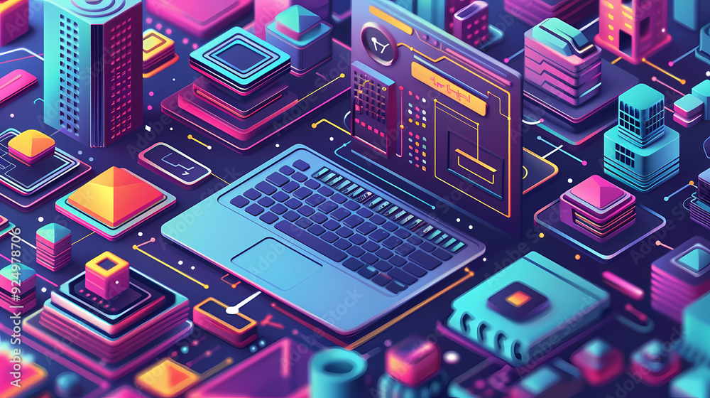Startup business isometric line vector image Startup business isometric line vector image