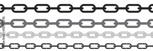 A set of chains of different sizes. Vector illustration. design  EPS 10