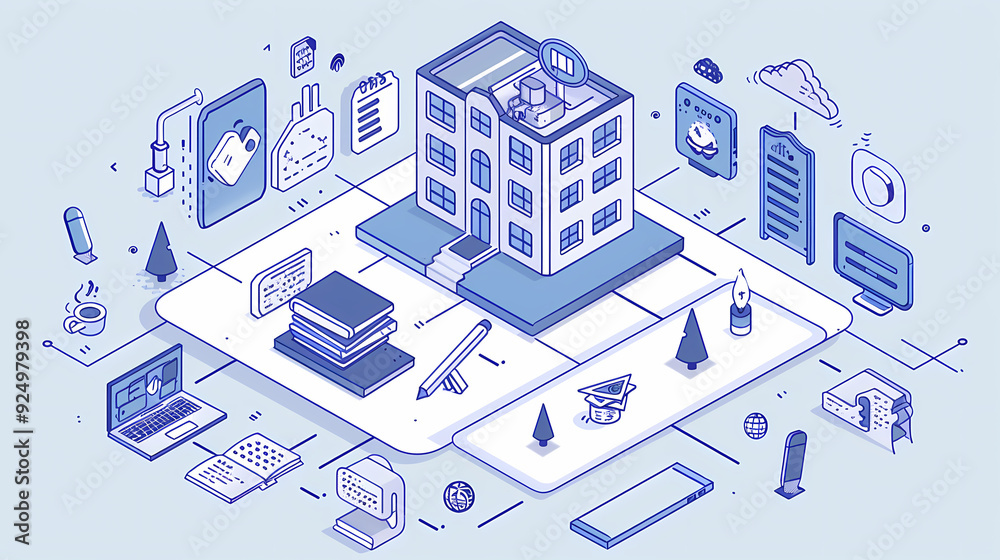 Startup business isometric line vector image Startup business isometric line vector image