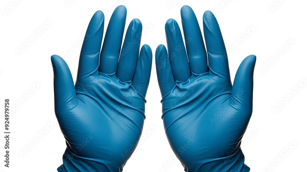 Obraz premium Two pairs of blue gloves to safeguard your health