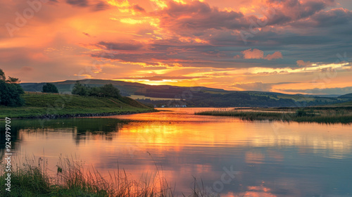 Sunset over the lake