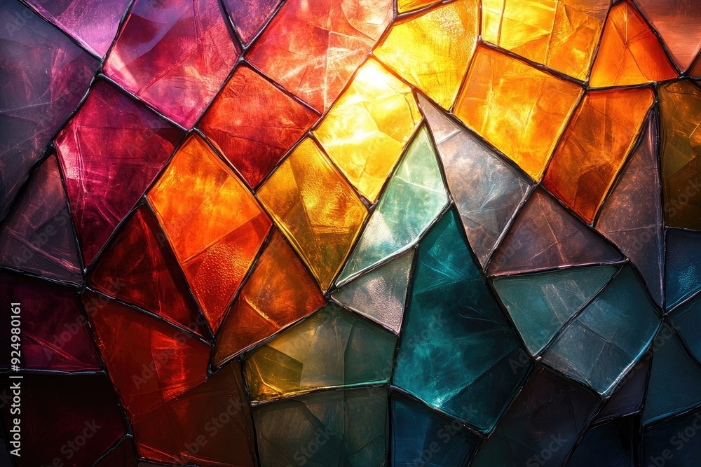 Abstract Mosaic Pattern with Multicolored Glass Pieces Abstract Mosaic Pattern with Multicolored Glass Pieces