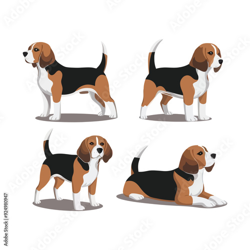 Beagle Silhouette Vector Template Illustration