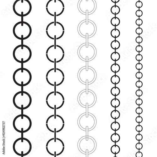 A set of chains of different sizes. Vector illustration. design  EPS 10