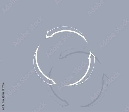 Vector icon of white color with shadow on gray background