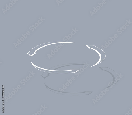 Vector icon of white color with shadow on gray background