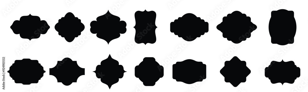 Set of Islamic frames shapes badges Set of Islamic frames shapes badges