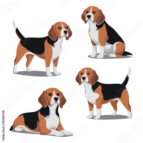 Beagle Silhouette Vector Template Illustration