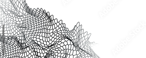 Flying net waving. Textile wave texture. Sea breeze fabric square cells. Wavy hill vector illustration.