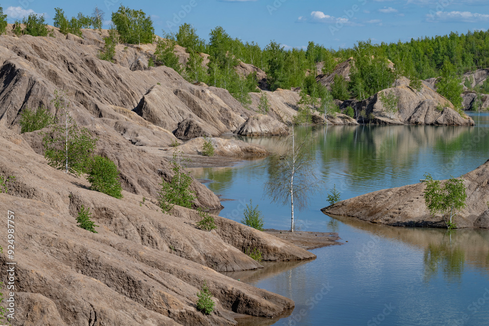 Sunny May day in Konduki (Romantsevskie Mountains). Natural-anthropogenic complex in the Tula region. Russia Sunny May day in Konduki (Romantsevskie Mountains). Natural-anthropogenic complex in the Tula region. Russia