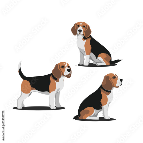 Beagle Silhouette Vector Template Illustration