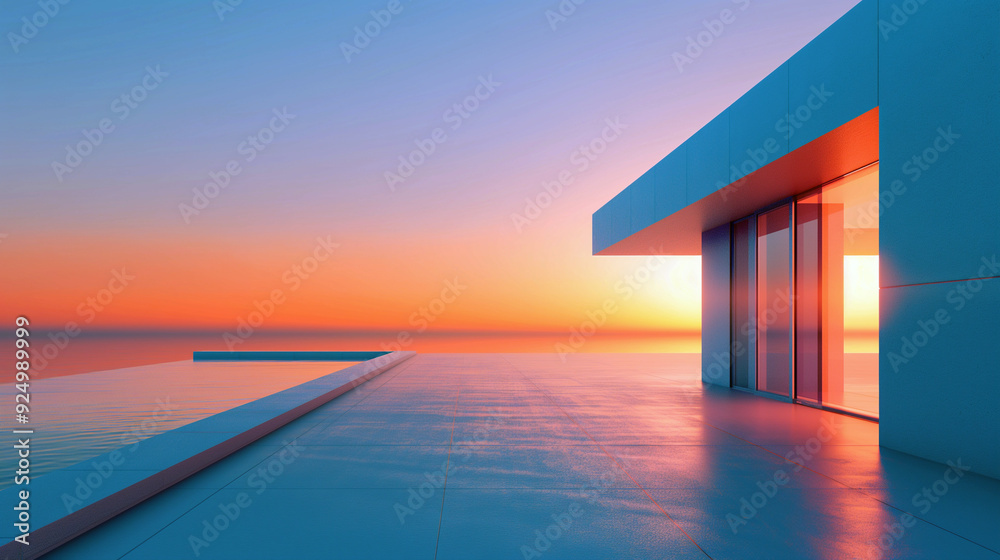 A house with a pool and a balcony overlooking the ocean A house with a pool and a balcony overlooking the ocean