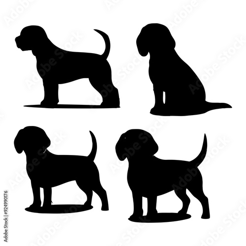 Beagle Silhouette Vector Template Illustration