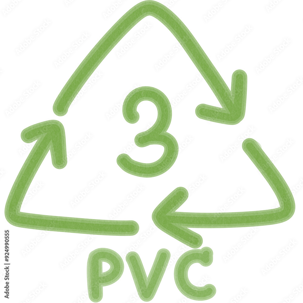 PVC recycle symbol Number 3 PVC recycle symbol Number 3