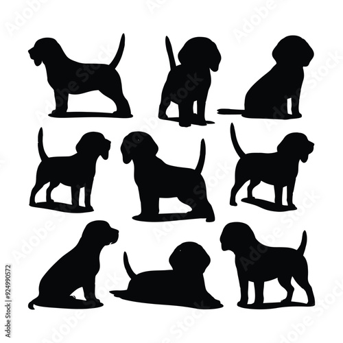 Beagle Silhouette Vector Template Illustration