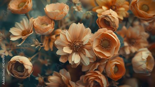 close up of a bunch of flowers