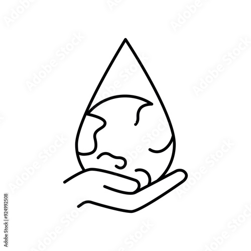 Water consumption line color icon. Sign for web page, mobile app,
