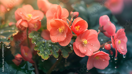 pink and yellow flower, Begonia, flowers Chinese characteristics.