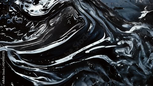 Black liquid flowing