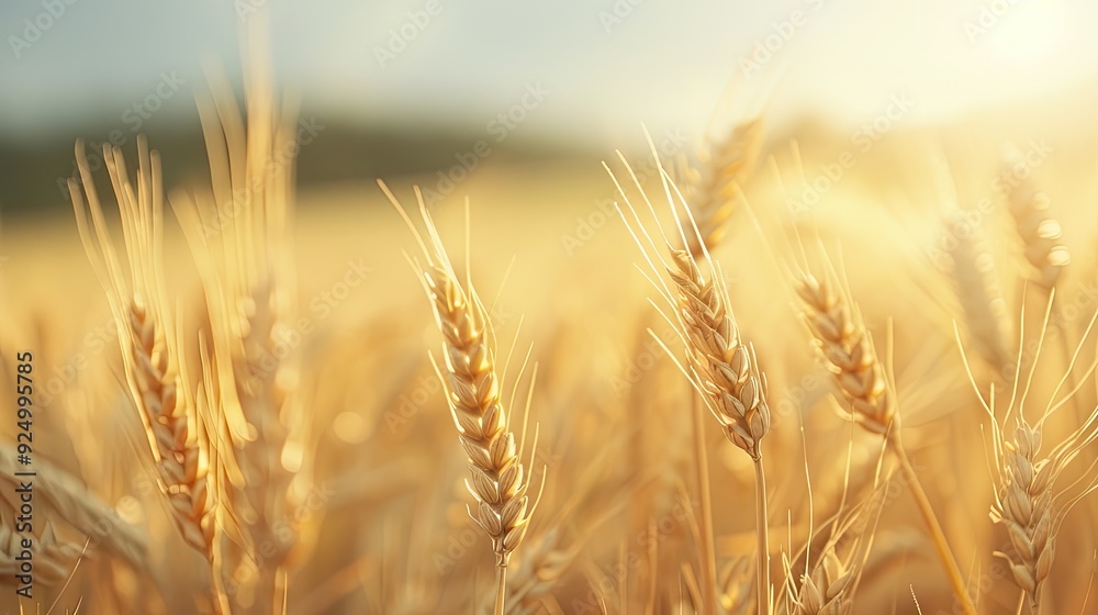 Golden Wheat Fields Swaying in the Wind