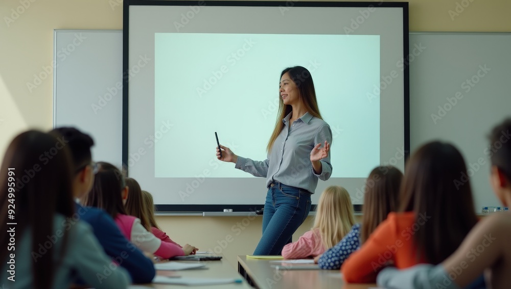 Teacher Using Interactive Whiteboard Teacher Using Interactive Whiteboard