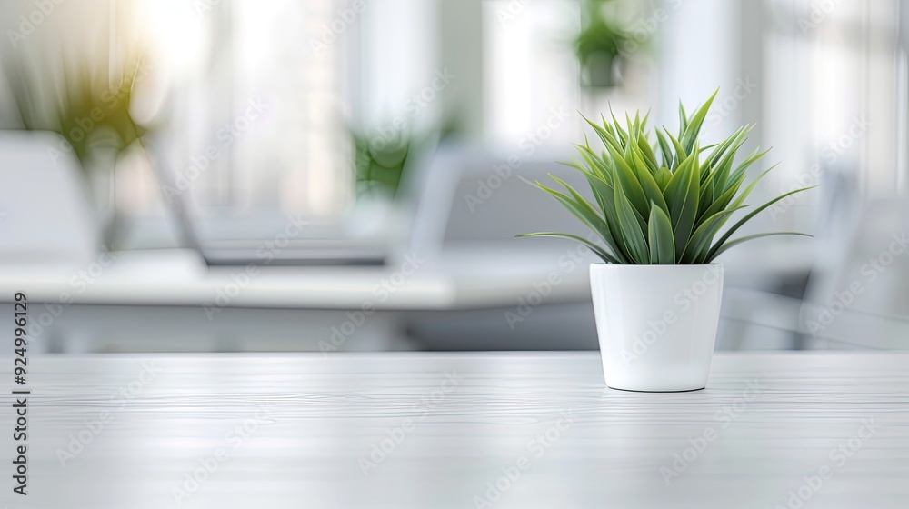 Tranquil Indoor Simplicity with White Table, Green Succulents Tranquil Indoor Simplicity with White Table, Green Succulents