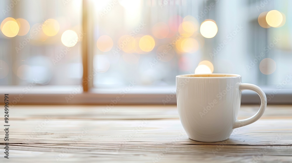 White Mug Filled with Beverage atop Patterned Table White Mug Filled with Beverage atop Patterned Table