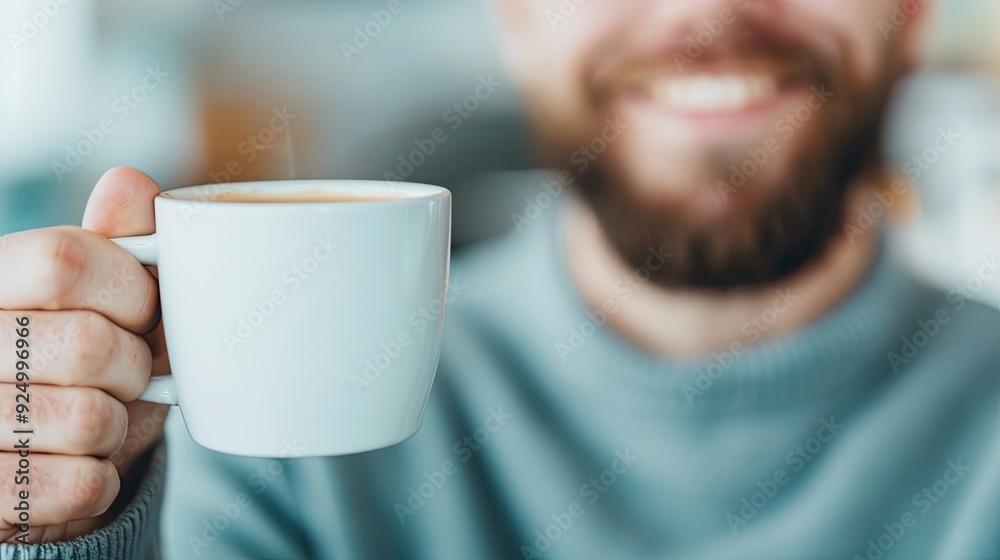Close-Up Shot of Person with Coffee Mug and Desk Close-Up Shot of Person with Coffee Mug and Desk