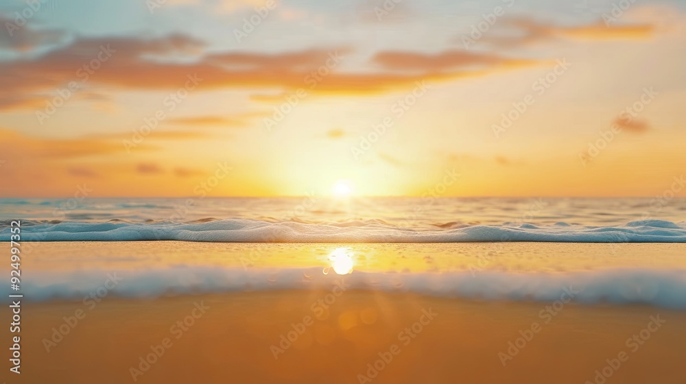 Fototapeta premium Serene Sunset at Tranquil Beach