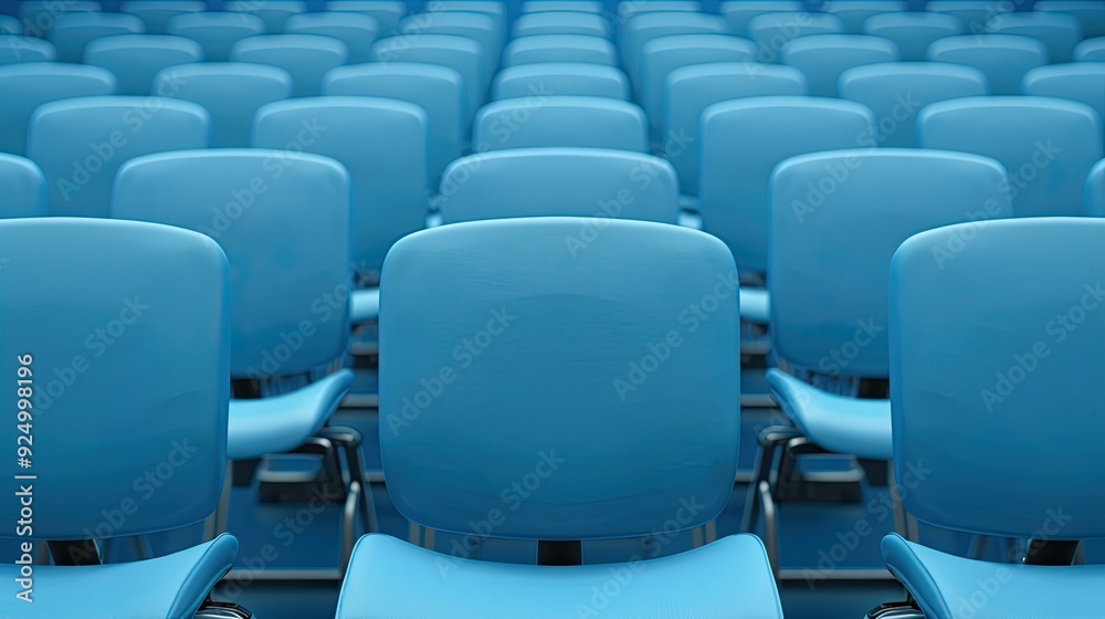 Anticipation Fills Empty Stadium With Identical Blue Chairs Anticipation Fills Empty Stadium With Identical Blue Chairs